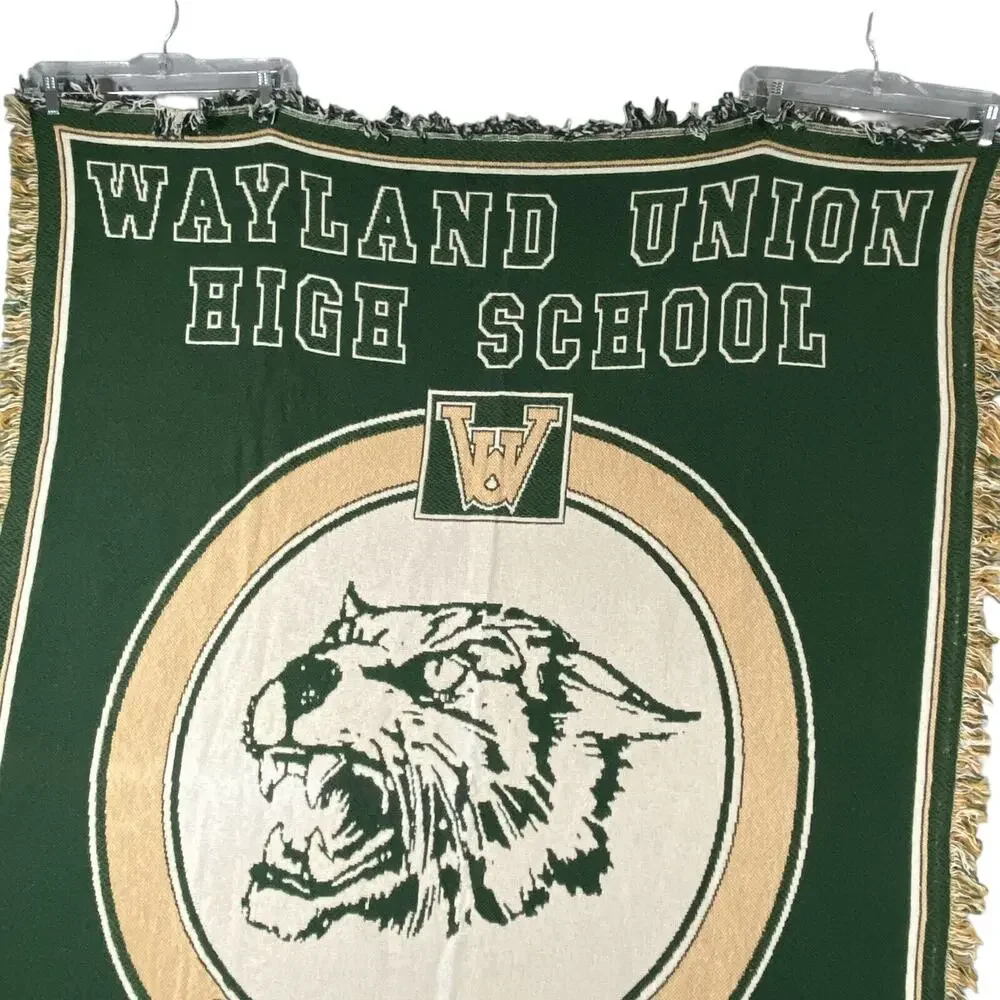 Wayland Union High School Wildcat Michigan Woven Tapestry Throw Blanket USA Made